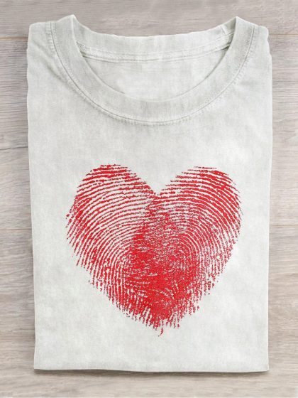 Unisex Valentine's Day Art Print Crew Neck Short Sleeve T-Shirt